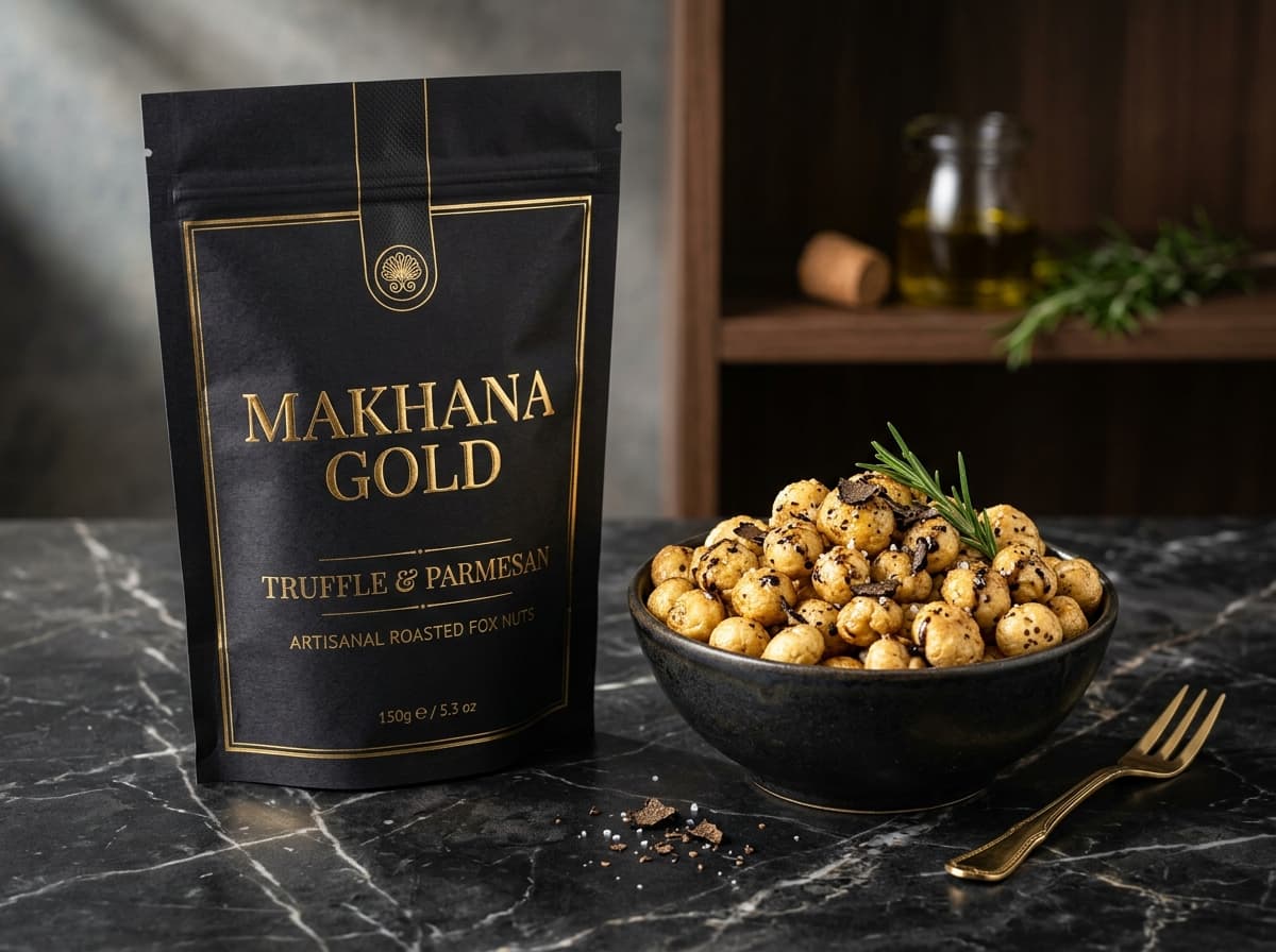 Truffle & Parmesan Makhana — Buy Online at Makhana Gold Truffle & Parmesan Makhana luxury pouch